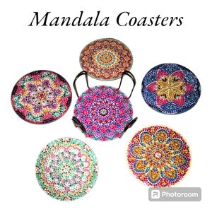 *NEW* 4" Mandala Coasters Set of 6